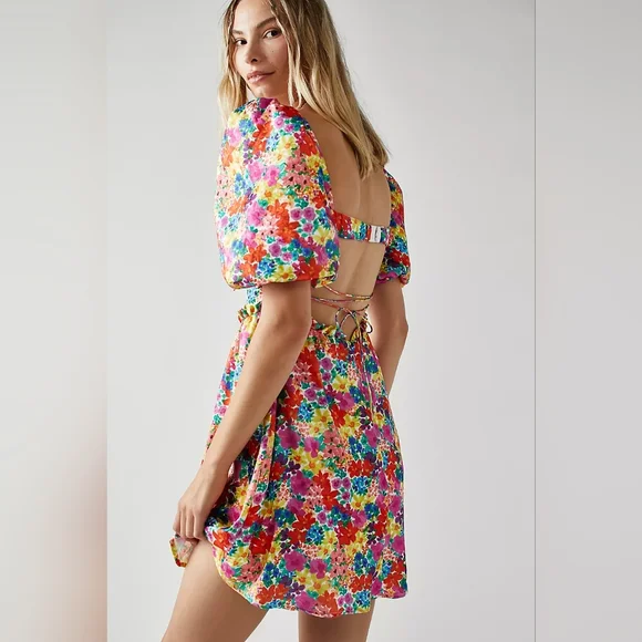 For Love And Lemons Merrill Puff Sleeve Mini Dress - Picture 2 of 14